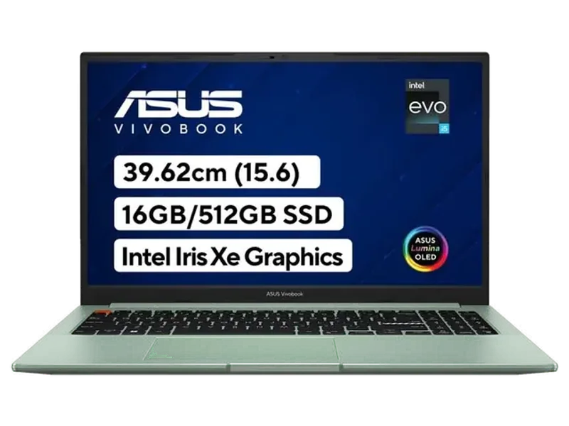 ASUS INTEL CORE I5 12TH GEN 12500H - (16 GB/512 GB SSD/WINDOWS 11 HOME) K3502ZA-L503WS THIN AND LIGHT LAPTOP (15.6 INCH, BRAVE GREEN, WITH MS OFFICE)
