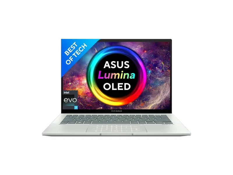 ASUS ZENBOOK 14 OLED INTEL EVO P-SERIES INTEL CORE I7 12TH GEN - (16 GB/512 GB SSD/WINDOWS 11 HOME) UX3402ZA-KM732WS LAPTOP (14 INCH, AQUA CELADON, WITH MS OFFICE)