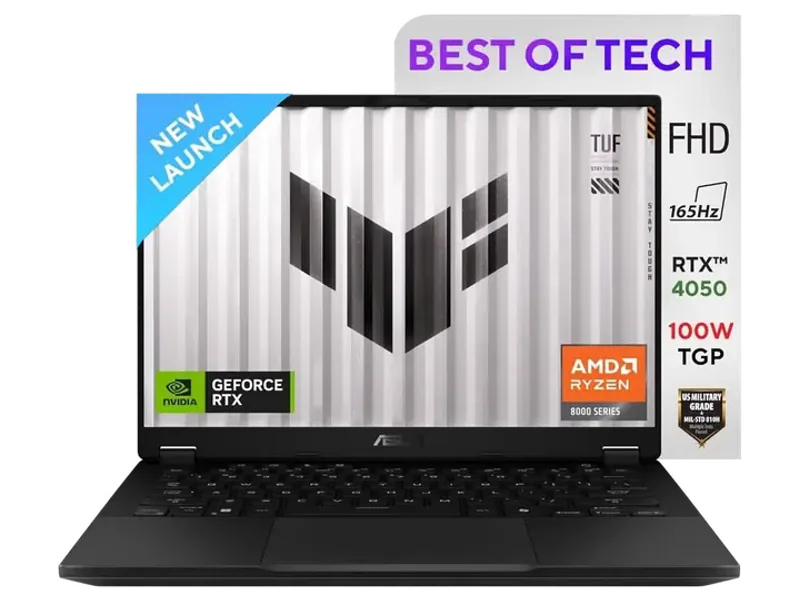 ASUS TUF GAMING, GAMING LAPTOP, 14 INCH FHD, 165HZ 400 NITS, AMD RYZEN 7 8845HS PROCESSOR 3.8GHZ (16GB RAM/1TB SSD/NVIDIA GEFORCE RTX 4050/WINDOWS 11/OFFICE 2021//JAEGER GRAY/1.46 KG), FA401UU-RG033WS