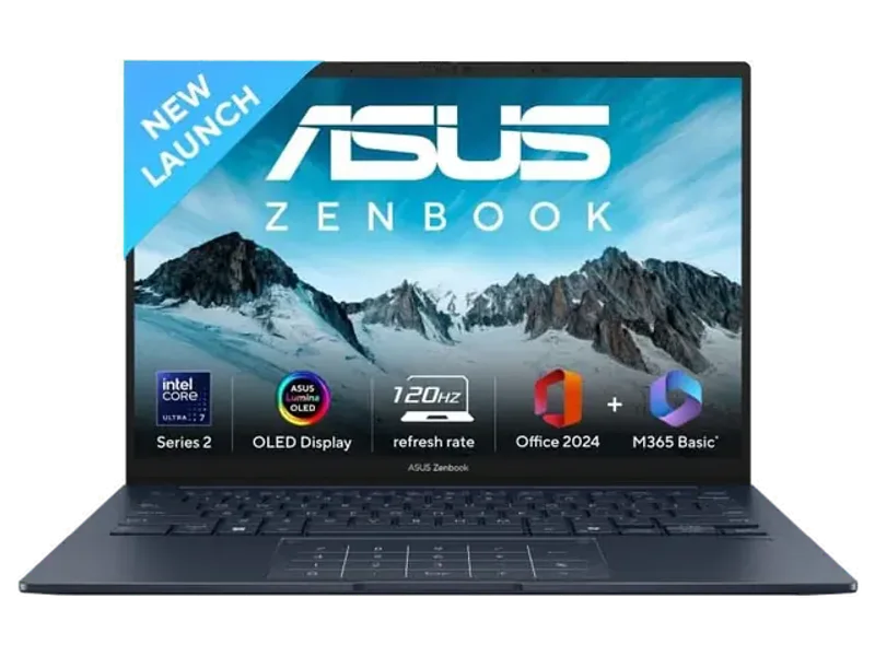 ASUS ZENBOOK 14 OLED (2025) WITH OFFICE 2024 + M365 BASIC*, AI PC INTEL CORE ULTRA 7 255H - (32 GB/1 TB SSD/WINDOWS 11 HOME) UX3405CA-PZ163WS THIN AND LIGHT LAPTOP (14 INCH, PONDER BLUE, 1.28 KG, WITH MS OFFICE)