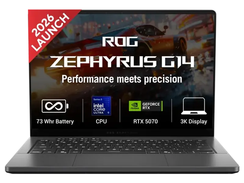 ASUS ROG Zephyrus G14 GU405AP-SY041WS, Intel Core Ultra 9 386H, RTX 5070 GPU, 32GB RAM, 1TB SSD, 14 inch 3K Resolution, Windows 11 Home, Microsoft Office Home 2024, Microsoft 365 Basic, Gaming Laptop