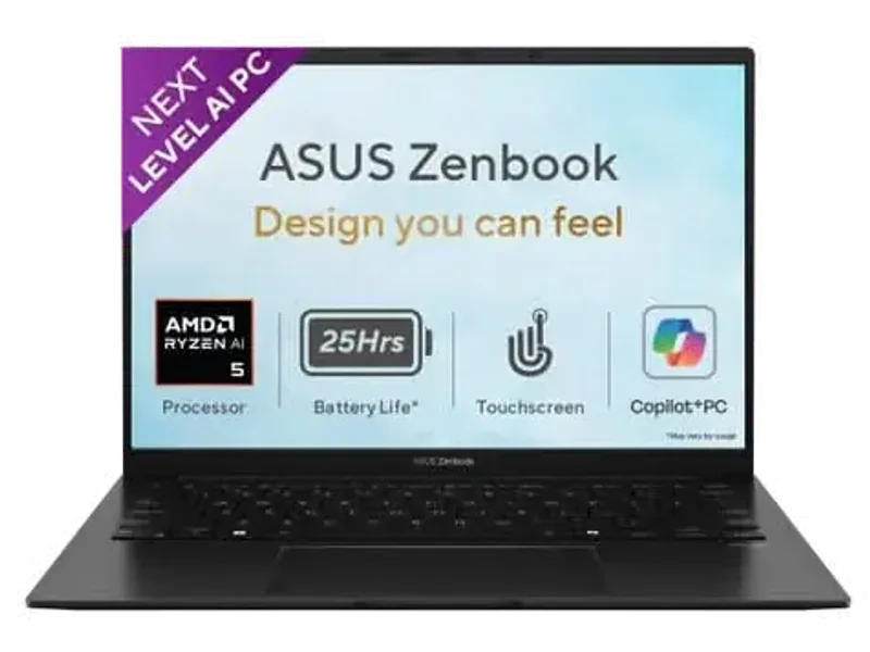 ASUS Zenbook 14 UM3406GA-QL119WS, Ryzen AI 5 430, 16GB, 1TBSSD, AMD Radeon Graphics, 14 inch OLED Touch FHD, Windows 11 Home, Office Home 2024, M365 Basic, 1 Year, Black