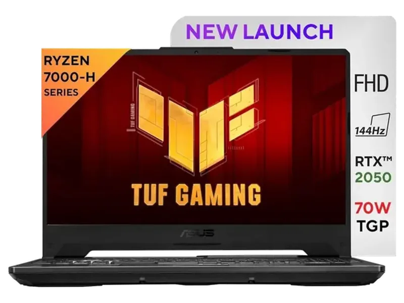 ASUS TUF GAMING A15, 15.6 INCH (39.62CM) FHD 16:9 144HZ, AMD RYZEN 7 7435HS, GAMING LAPTOP (16 DDR5/512GB SSD/NVIDIA GEFORCE RTX 2050/WINDOWS 11 HOME/GRAPHITE BLACK/2.30 KG), FA506NFR-HN045W