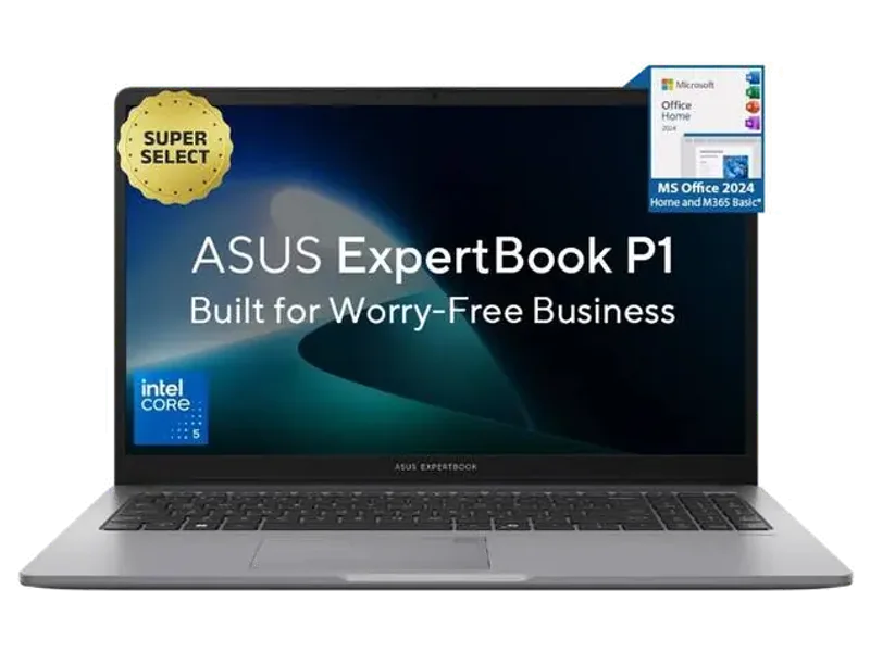ASUS ExpertBook P1 with 1 Yr ADP (i5 14th Gen) Intel Core 5 210H - (16 GB/512 GB SSD/Windows 11 Home) P1503CVAI-S70009WS Thin and Light Laptop