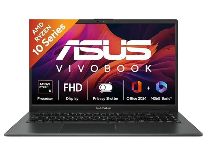ASUS Vivobook Go 15 (2026),AMD Ryzen 5 40, AMD Radeon iGPU, 16GB RAM, 512GB SSD, FHD, 15.6"(39.6 cm),Windows 11,M365 Basic(1 Year)* Office 2024,Mixed Black,1.63 Kg,E1504FA-BQ2116WS,Thin & Light Laptop