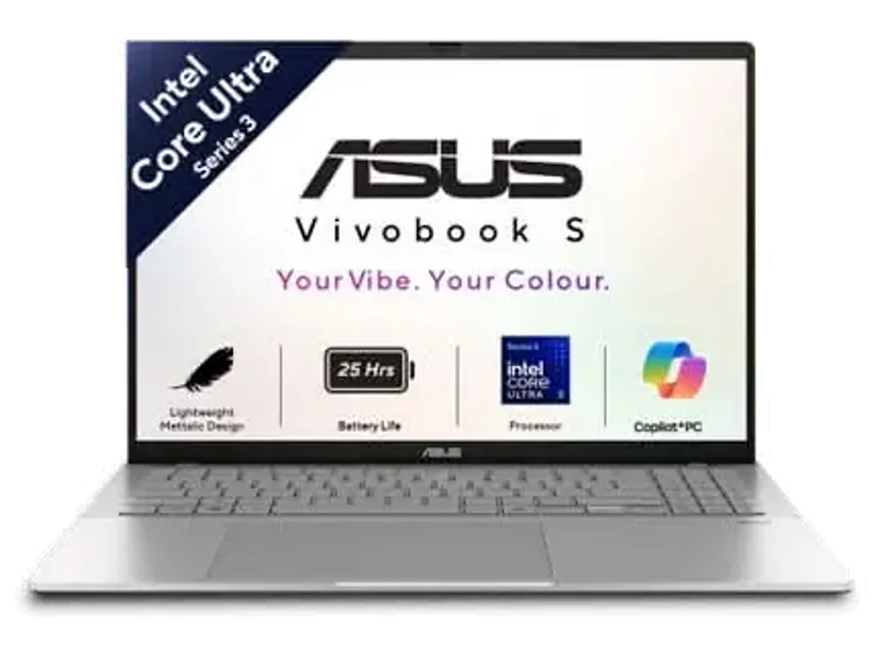ASUS Vivobook S16 S3607AA-SH087WS, Intel Core Ultra 5 325 Series 3, 16GB RAM, 512GB SSD, Intel Graphics, 16 inch OLED FHD, Windows 11 Home, Office Home 2024, M365 Basic-1 Year Validity), AI Powered Laptop, 1 Year(s) Warranty, Silver
