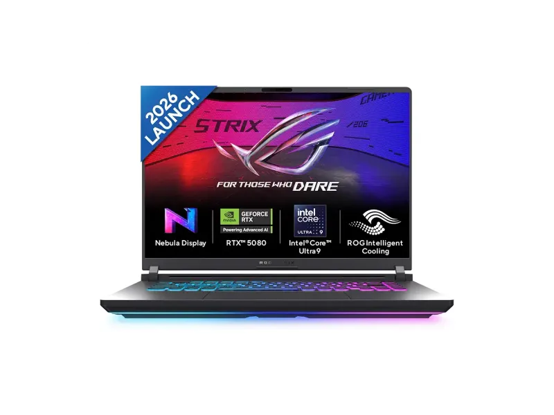 ASUS ROG Strix G16 (2026),Intel Core Ultra 9 290HX(Series 2),RTX 5080-16GB,32GB RAM (Upgradeable),1TB SSD,2.5k FHD+,16"(40 cm),Win 11,M365 Basic(1Y),Office 24,Gray,2.6 Kg,G615LW-TS356WS,Gaming Laptop