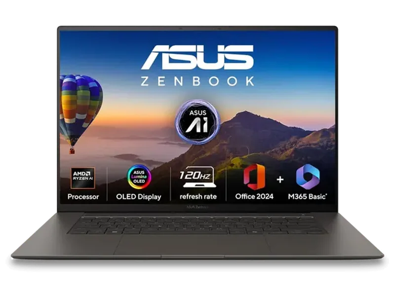 ASUS ZENBOOK S16, 16" TOUCH SCREEN, 3K OLED, AMD RYZEN AI 7 OCTA CORE 350,COPILOT+ AI PC (24GB/1TB/AMD RADEON IGPU/WINDOWS 11/M365 BASIC (1YEAR)*/OFFICE HOME 2024/ZUMAIA GRAY/1.5 KG), UM5606KA-RJ109WS