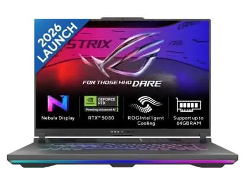 ASUS ROG Strix G16, Gaming Laptop, AMD Ryzen 9 8940HX, RTX 5080 GPU (16GB/1TB/40.64 cms (16) FHD+/Windows 11 Home/Office Home 2024 + M365 Basic (1 Year Validity) G614PW-RV078WS