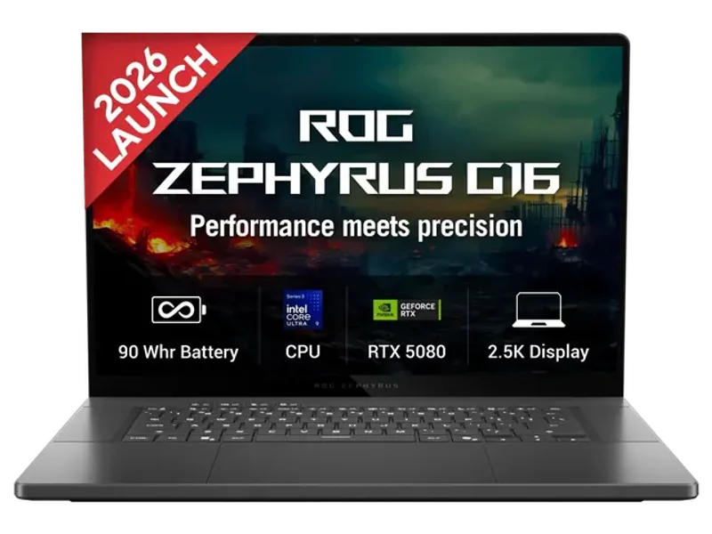 ASUS ROG Zephyrus G16 GU606AW-TB043WS, Intel Core Ultra 9 386H, RTX 5080 GPU, 32GB RAM, 2TB SSD, 16 inch 2.5K Resolution, Windows 11 Home, Microsoft Office Home 2024, Microsoft 365 Basic, Gaming Laptop