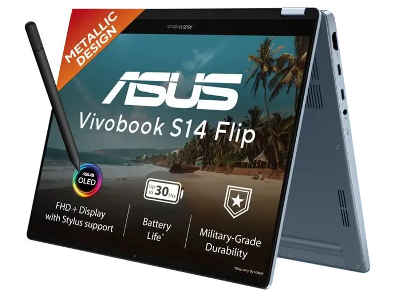 ASUS Vivobook S14 Flip OLED (2026) with Touch Screen, Snapdragon X - (8 ...