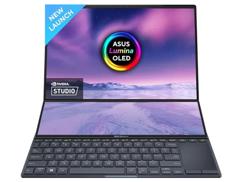 ASUS ZENBOOK PRO 14 DUO OLED 2023, INTEL CORE I9-13900H 13TH GEN, TOUCH 14.5-INCH 2.8K 120HZ, DUAL SCREEN LAPTOP (32GB/1TB SSD/NVIDIA GEFORCE RTX 4050 /WIN11/76WHR/BLACK/1.75 KG),UX8402VU-MZ961WS