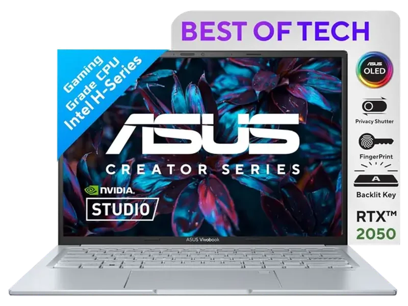ASUS CREATOR SERIES VIVOBOOK 14X OLED (2023), INTEL CORE I7-12650H 12TH GEN, 14 INCH (35.56 CM) 2.8K 90HZ OLED, CREATOR/GAMING LAPTOP (16GB/1TB/4GB RTX 2050/WIN11/SILVER/1.4 KG), K3405ZFB-KM752WS