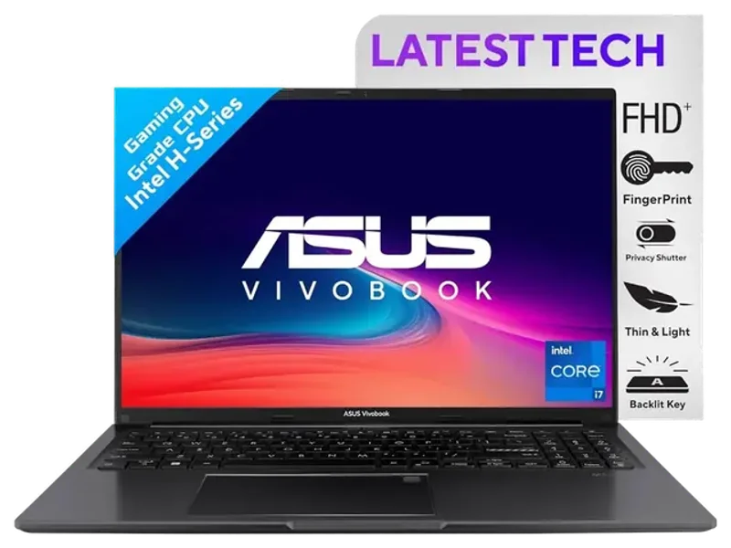 ASUS VIVOBOOK 16, INTEL CORE I7-12700H 12TH GEN, 16 INCH (40.64 CM) FHD+, THIN AND LIGHT LAPTOP (16GB/512GB/WIN11/OFFICE 2021/BACKLIT KEYBOARD/INDIE BLACK/1.8 KG), X1605ZAC-MB742WS