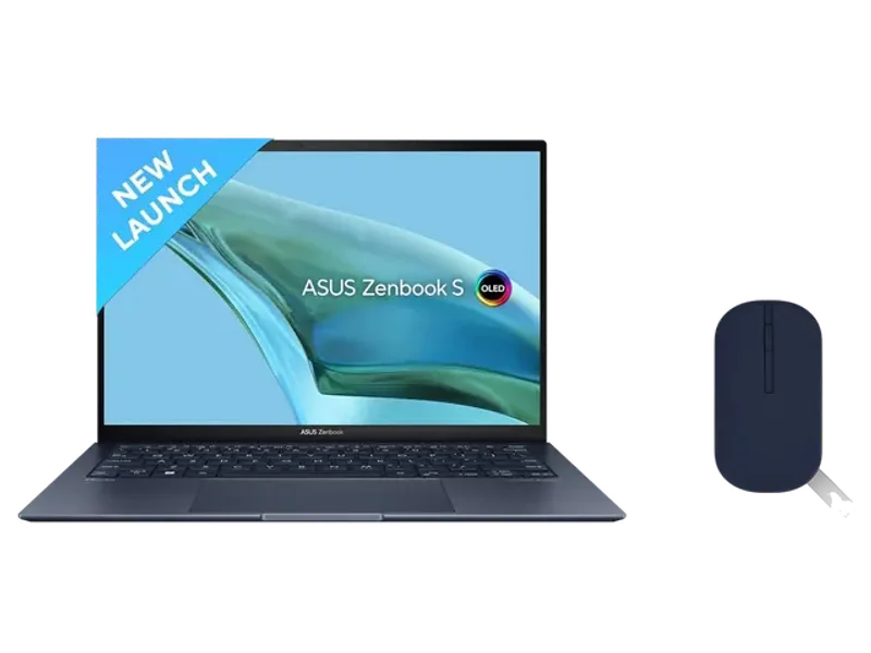 ASUS ZENBOOK S 13 OLED (2023), 1KG WEIGHT & 1CM THIN, INTEL CORE EVO I7-1355U 13TH GEN, 13.3 INCH 2.8K OLED, (16GB RAM & 1TB SSD), UX5304VA-NQ741WS MARSHMALLOW MD100 MOUSE (BLUE)