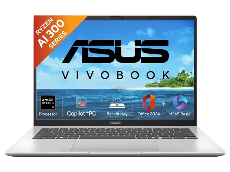 ASUS VIVOBOOK 14 M1407KA-LY131WS [AI R5-330/16GB/512GB SSD/WIN11 HOME+MS24/14.0"/INTEGRATED GRAPHICS/1 YEAR(S)/SILVER]