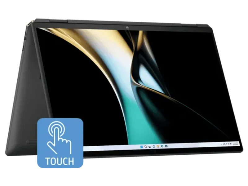 HP SPECTRE X360, ENHANCED BY AI, INTEL CORE ULTRA 7 155H, 16-INCH (40.6 CM), OLED 400 NITS 120HZ, 32GB, 2TB SSD, TOUCH W/PEN, 9MP IR CAMERA W/SHUTTER, POLY STUDIO (WIN 11, BLACK, 1.95 KG), AA0665TU