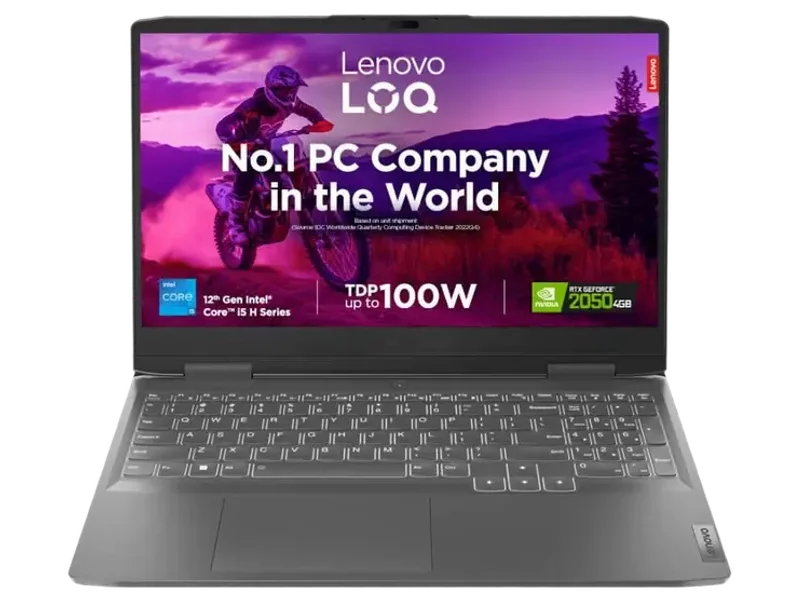 Lenovo LOQ Intel Core I5 12TH GEN 12450H - (16 GB/512 GB SSD/Windows 11 Home/4 GB Graphics/NVIDIA GeForce RTX 2050) LOQ 15IRH8D1 Gaming Laptop (15.6 Inch, Storm Grey, 2.4 KG, With MS Office)