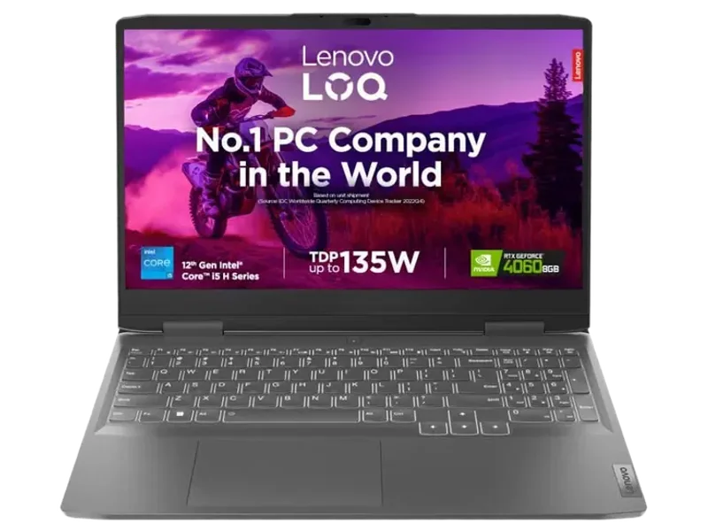 Lenovo LOQ Intel Core I5 12TH GEN 12450H - (16 GB/512 GB SSD/Windows 11 Home/8 GB Graphics/NVIDIA GeForce RTX 4060) LOQ 15IRH8D2 Gaming Laptop (15.6 Inch, Storm Grey, 2.4 KG, With MS Office)