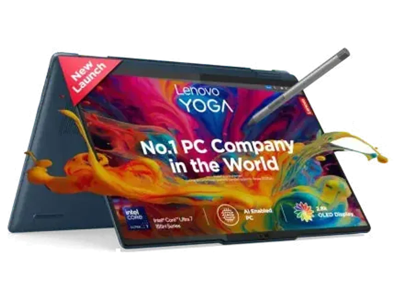 LENOVO YOGA 7 INTEL EVO CORE ULTRA 7 155H BUILT-IN AI 14 INCH(35.5CM) 2.8K OLED 400NITS 2-IN-1 LAPTOP (32GB/1TB SSD/WIN 11/OFFICE 21/DIGITAL PEN/FDH+IR CAMERA/TEAL/1.5KG), 83DJ008WIN