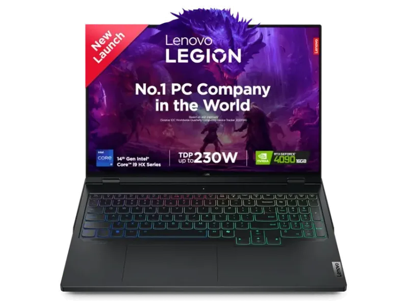 LENOVO LENVO LEGION PRO 7 INTEL CORE I9 14TH GEN 14900HX - (32 GB/1 TB SSD/WINDOWS 11 HOME/16 GB GRAPHICS/NVIDIA GEFORCE RTX 4090) 16IRX9H GAMING LAPTOP (16 INCH, ECLIPSE BLACK, 2.62 KG, WITH MS OFFICE)