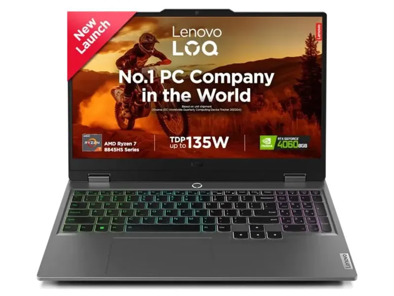 Lenovo LOQ AMD Ryzen 7 Octa Core 8845HS - (16 GB/1 TB SSD/Windows 11 Home/8 GB Graphics/NVIDIA GeForce RTX 4060) 15AHP9 Gaming Laptop (15.6 Inch, Luna Grey, 2.38 KG, With MS Office)