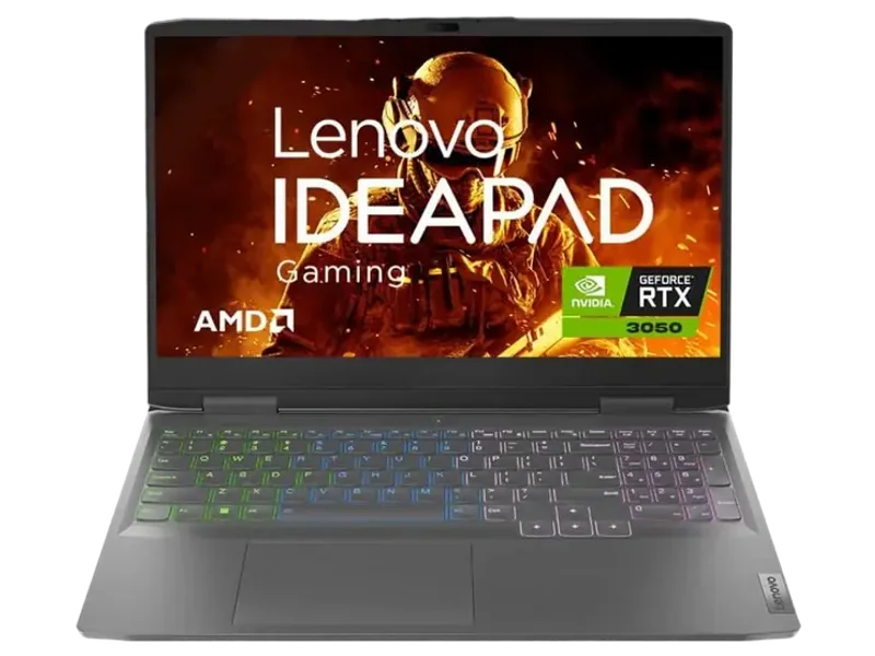 Lenovo AMD Ryzen 5 - (16 GB/512 GB SSD/Windows 11 Home/4 GB Graphics/NVIDIA GeForce RTX NVIDIA GeForce RTX 2050) 82SB00QJIN Gaming Laptop (15.6 Inch, Onyx Grey, With MS Office)