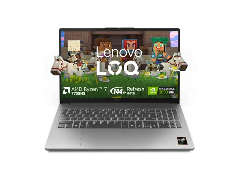 Lenovo LQQ Essential AMD Ryzen 7 Octa Core 7735HS - (16 GB/512 GB SSD/Windows 11 Home/6 GB Graphics/NVIDIA GeForce RTX 3050) LOQ 15ARP10E Gaming Laptop