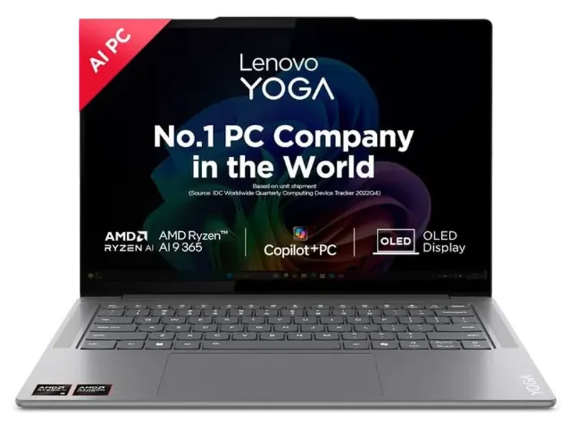 LENOVO YOGA PRO 7 RYZEN AI 9 365 (32GB RAM/1TB SSD/COPILOT+PC/14.5 INCH(36.8CM)/2.8K WQXGA+OLED/120HZ/WINDOWS11/OFFICE HOME 2024/GREY/1.54KG), 83HN0027IN AI LAPTOP