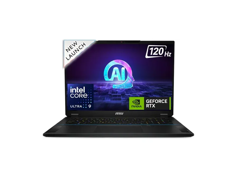 MSI Stealth 18 AI Studio,Intel 1st. Gen Ultra 9 185H,Built-in AI,46cm 16:10 UHD+ MiniLED120Hz Gaming Laptop(32GB/2TB NVMe SSD/Windows 11 Home/NVIDIA GeForce RTX 4090/Midnight Black/2.89Kg),A1VIG-022IN