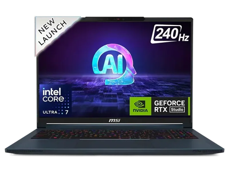 MSI STEALTH 16 AI STUDIO A1VFG-058IN BUSINESS AND GAMING LAPTOP (INTEL CORE ULTRA 7/ 32GB RAM/ 1TB SSD/WIN11 HOME/QHD+/8GB RTX 4060 GRAPH/ 2 YEAR WARRANTY)