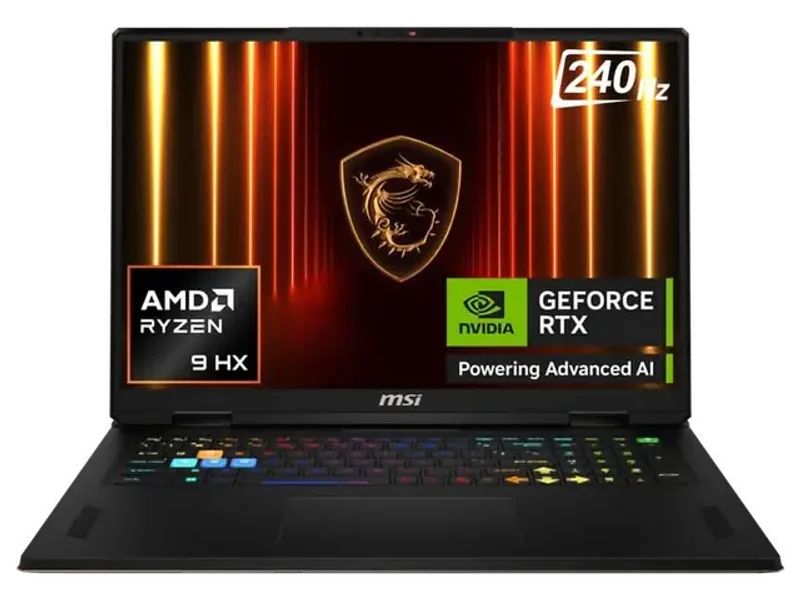 MSI VECTOR A18 HX AMD RYZEN 9 16 CORE 9955HX - (32 GB/2 TB SSD/WINDOWS 11 HOME/16 GB GRAPHICS/NVIDIA GEFORCE RTX 5080/240 HZ) VECTOR A18 HX A9WIG-088IN GAMING LAPTOP (18 INCH, COSMOS GRAY, 3.6 KG)