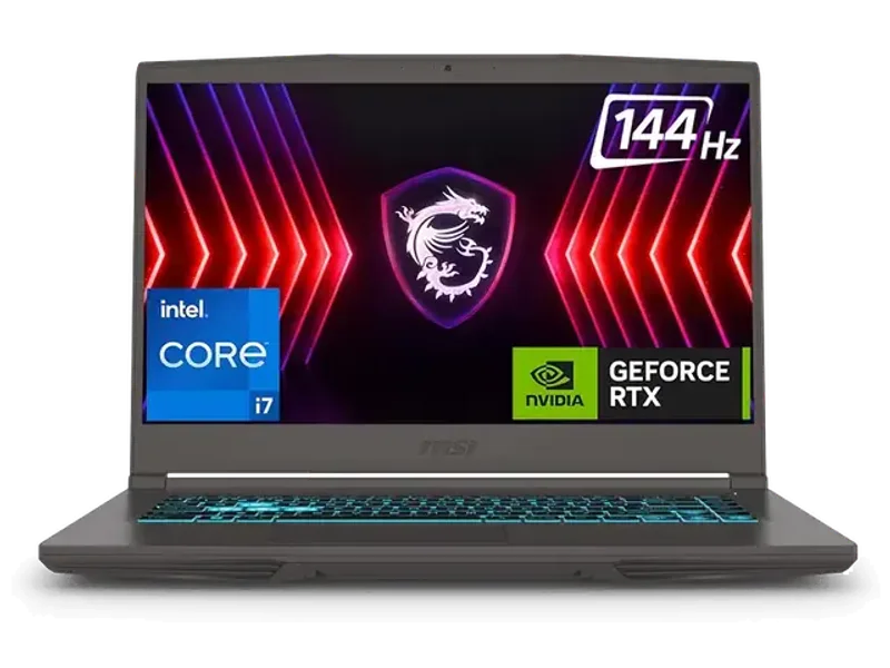 MSI Thin 15, Intel 12th Gen. i7-12650H, 40cm FHD 144Hz Gaming Laptop (16GB/512GB NVMe SSD/Windows 11 Home/Office 2021/NVIDIA GeForce RTX 3050, GDDR6 4GB/Cosmos Gray/1.86Kg) B12UC-2240IN