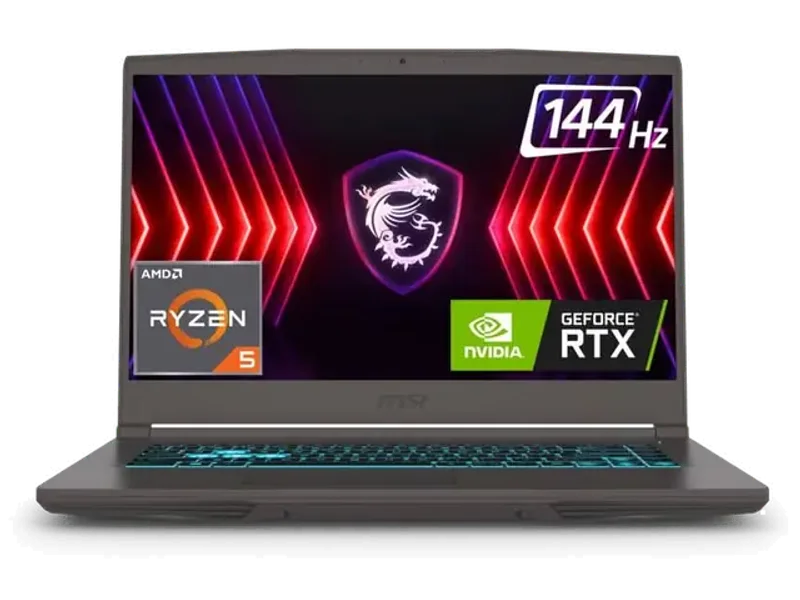 MSI Thin A15 AMD Ryzen 5 Hexa Core 7535HS - (16 GB/512 GB SSD/Windows 11 Home/4 GB Graphics/NVIDIA GeForce RTX 3050/144 HZ) Thin A15 B7UC-284IN Gaming Laptop (15.6 Inch, Cosmos Gray, 1.86 KG, With MS Office)