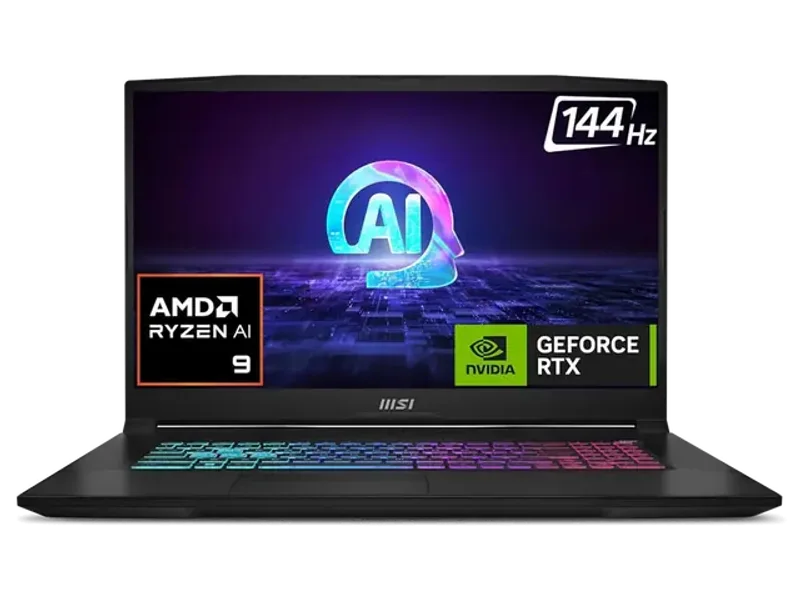 MSI KATANA A17 AI AMD RYZEN 9 OCTA CORE 8945HS - (16 GB/1 TB SSD/WINDOWS 11 HOME/8 GB GRAPHICS/NVIDIA GEFORCE RTX 4070) KATANA A17 AI B8VG-868IN GAMING LAPTOP (17.3 INCH, BLACK, 2.7 KG)