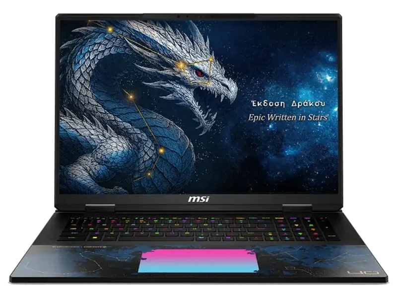 MSI TITAN 18 HX DRAGON EDITION Draco Epic AI A2WJ-1224IN [ULTRA9-290HX/96GB RAM/4TB SSD/WIN11 HOME/18.0" MINI LED 4K 240Hz/24GB-RTX5090 GRAPHICS/2 YEAR(S)/BLACK]