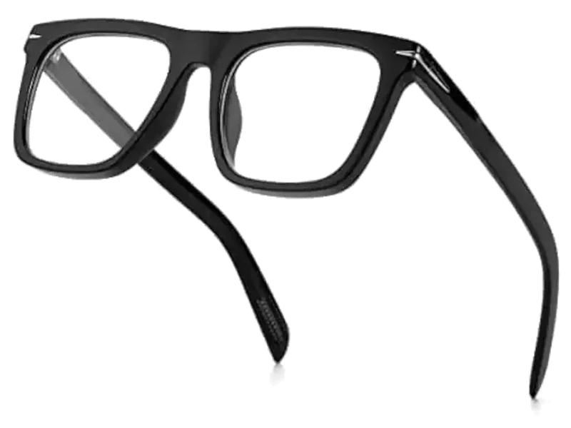 Roshfort Eyeglasses Square Spectacles Black adn Clear Anti Blue Ray Blocking BlueCut Anti Glare Reduce zero Power Mobile computer Laptop Gaming protection For Men & Women. (D-3)