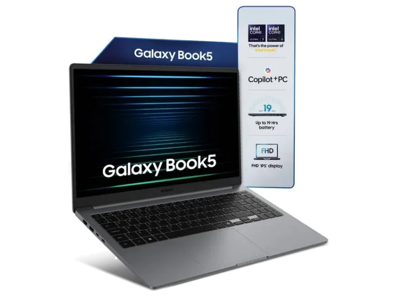Samsung Galaxy Book5 AI Metal Intel Core Ultra 5 225U - (16 GB/512 GB SSD/Windows 11 Home) NP750XHD Thin and Light Laptop