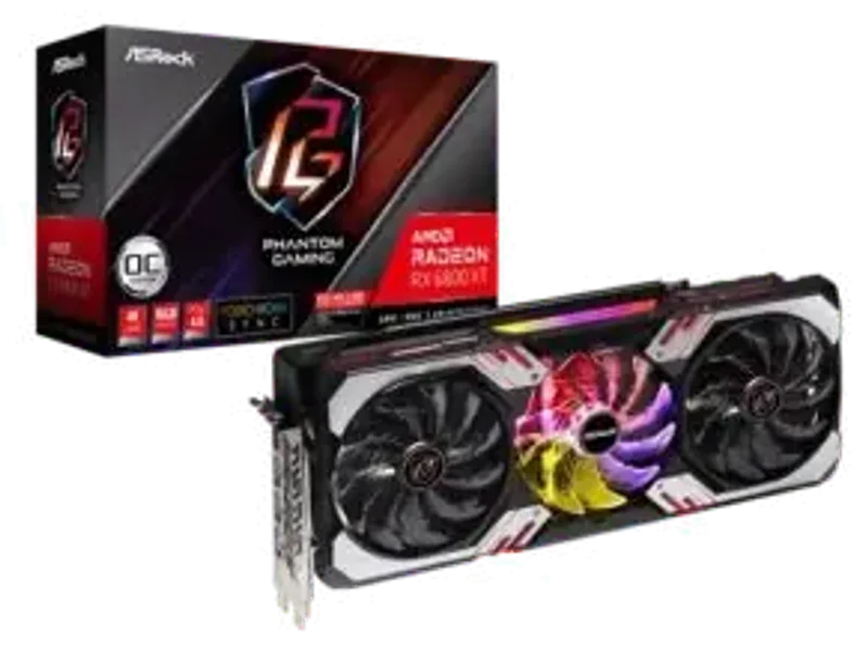 Asrock AMD Radeon RX 6800 XT Phantom Gaming 16GB OC Graphic Card RX6800XT PG 16GO