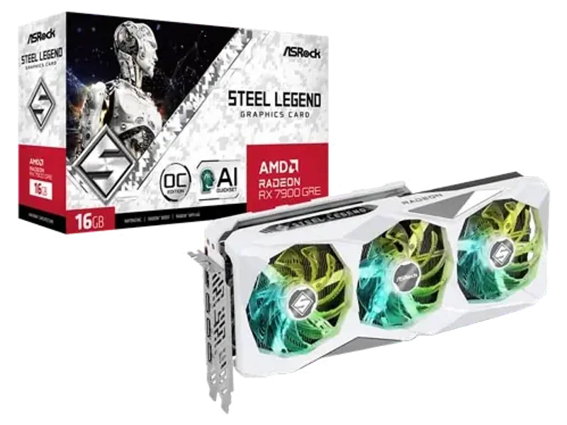 Asrock AMD Radeon RX 7900 GRE Steel Legend 16GB OC Graphic Card RX7900GRE SL 16GO