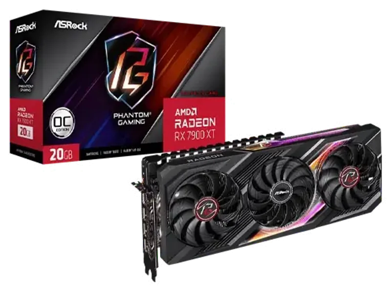Asrock AMD Radeon RX 7900 XT Phantom Gaming 20GB OC Graphic Card RX7900XT PG 20GO