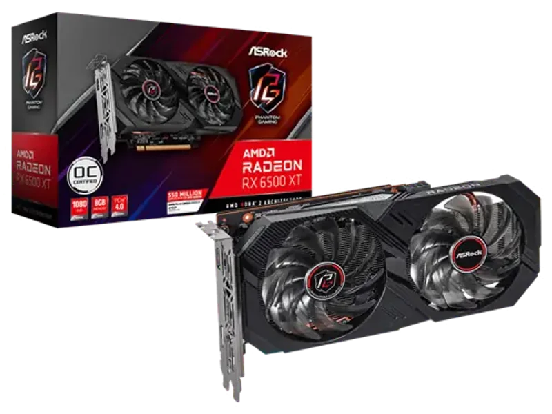 ASRock AMD Radeon RX 6500 XT Phantom Gaming 8GB Graphic Card RX6500XT PG 8GO