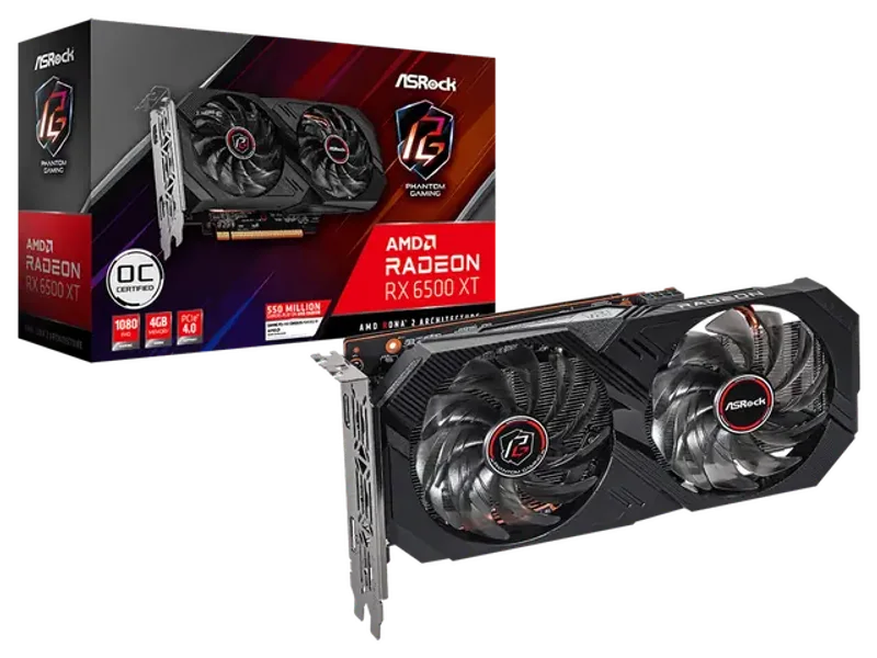 ASROCK RX 6500 XT PHANTOM GAMING D OC 4GB GAMING GRAPHICS CARD