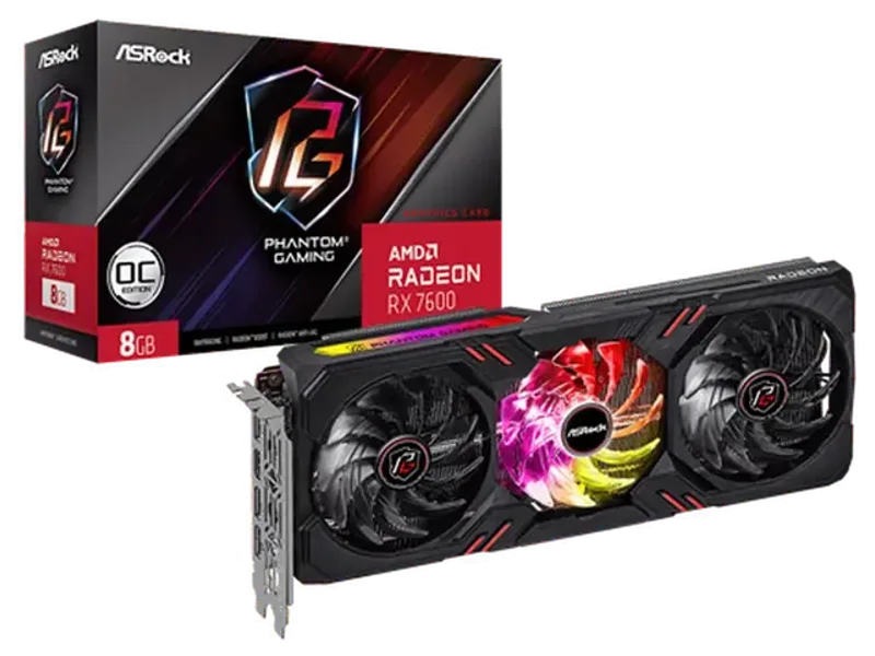 ASROCK Radeon RX 7600 Phantom Gaming OC 8GB AMD Graphic Card