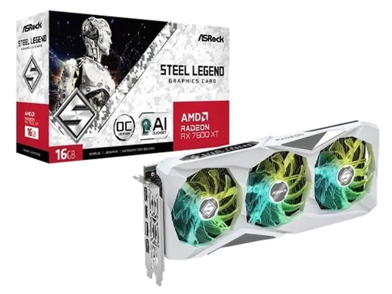 ASROCK Radeon RX 7600 XT Steel Legend OC 16GB AMD Graphic Card