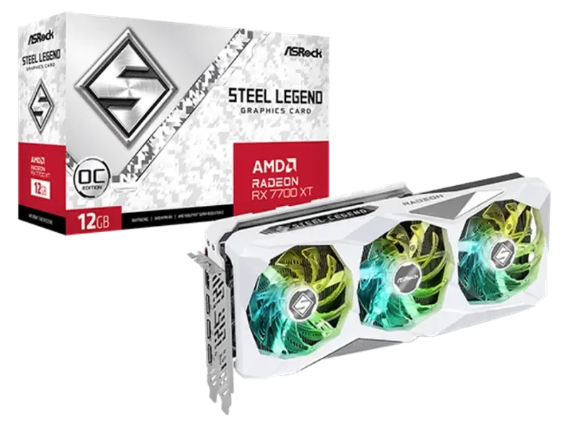 ASROCK Radeon RX 7700 XT Steel Legend OC 12GB AMD Graphic Card