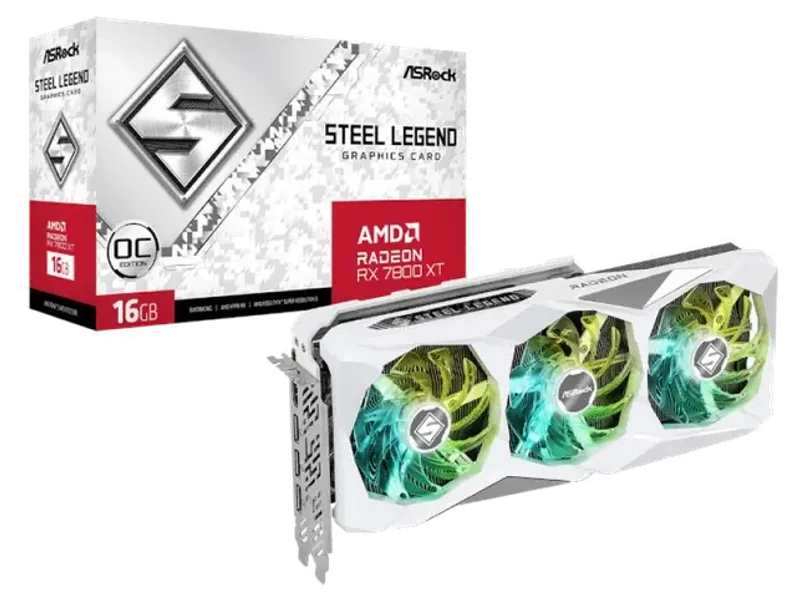 ASROCK Radeon RX 7800 XT Steel Legend OC 16GB AMD Graphic Card