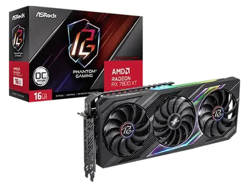 ASROCK Radeon RX 7800 XT Phantom Gaming OC 16GB AMD Graphic Card