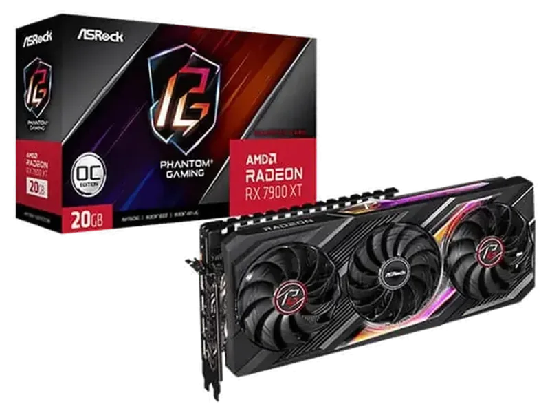 ASROCK Radeon RX 7900 XT Phantom Gaming OC 20GB AMD Graphic Card