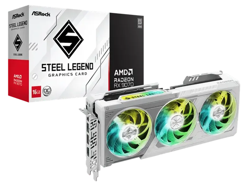 ASROCK Radeon RX 9070 Steel Legend OC 16GB AMD Graphic Card